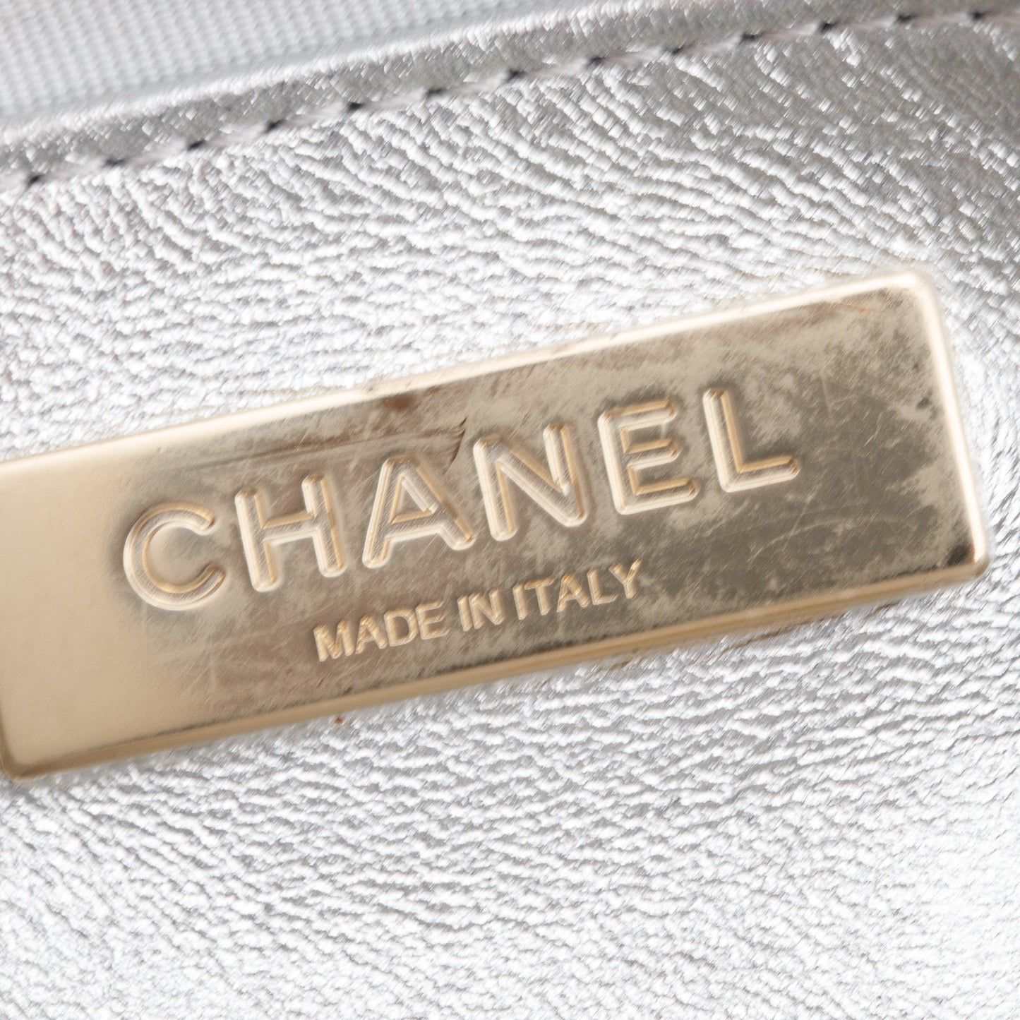 Chanel 2024 Metallic Silver Leather Walk Of Fame Star Crossbody Bag