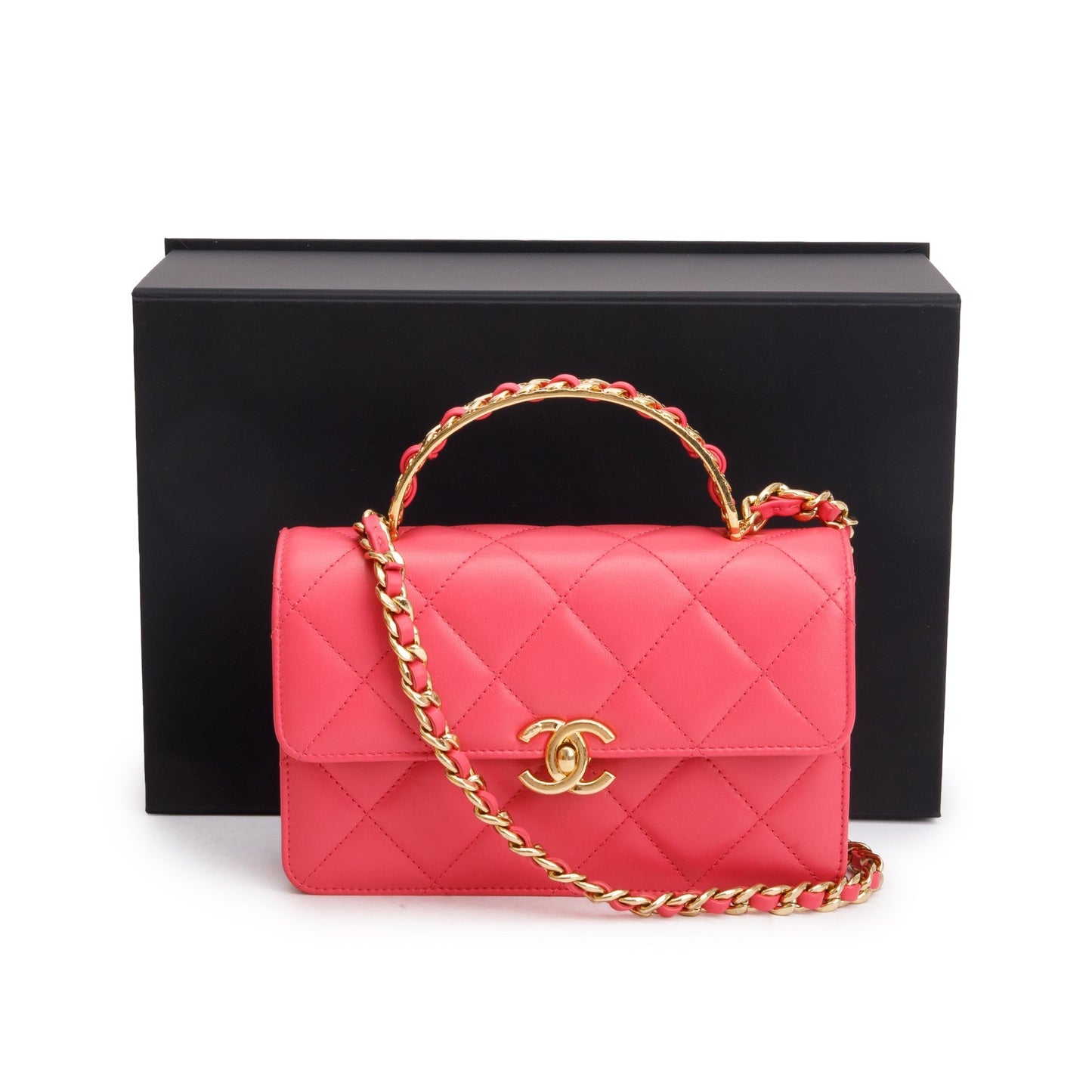 Chanel 2024 Pink Lambskin Mini Flap Bag