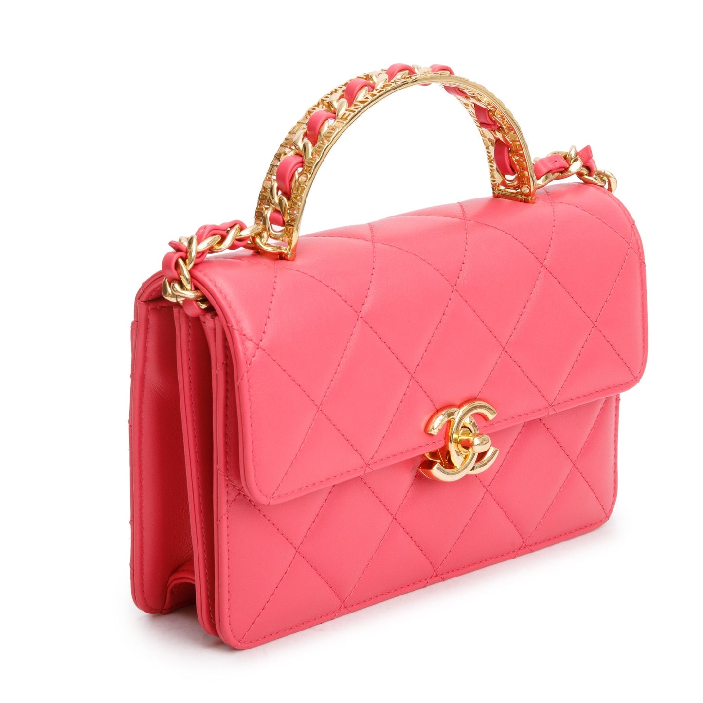 Chanel 2024 Pink Lambskin Mini Flap Bag