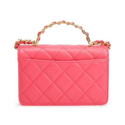 Chanel 2024 Pink Lambskin Mini Flap Bag