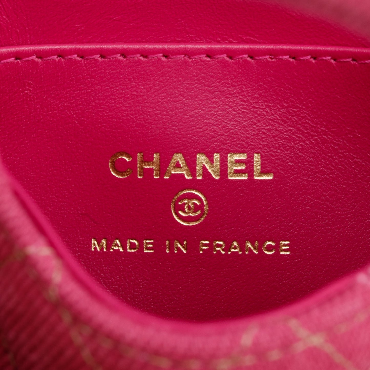Chanel 2024 Pink Quilted Denim Nano Kelly Crossbody Bag