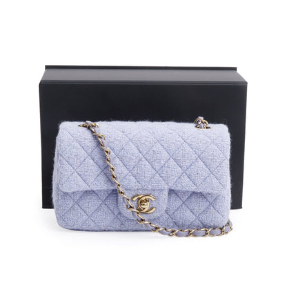 Chanel 2024 Purple Tweed Classic Mini Rectangular Flap Bag
