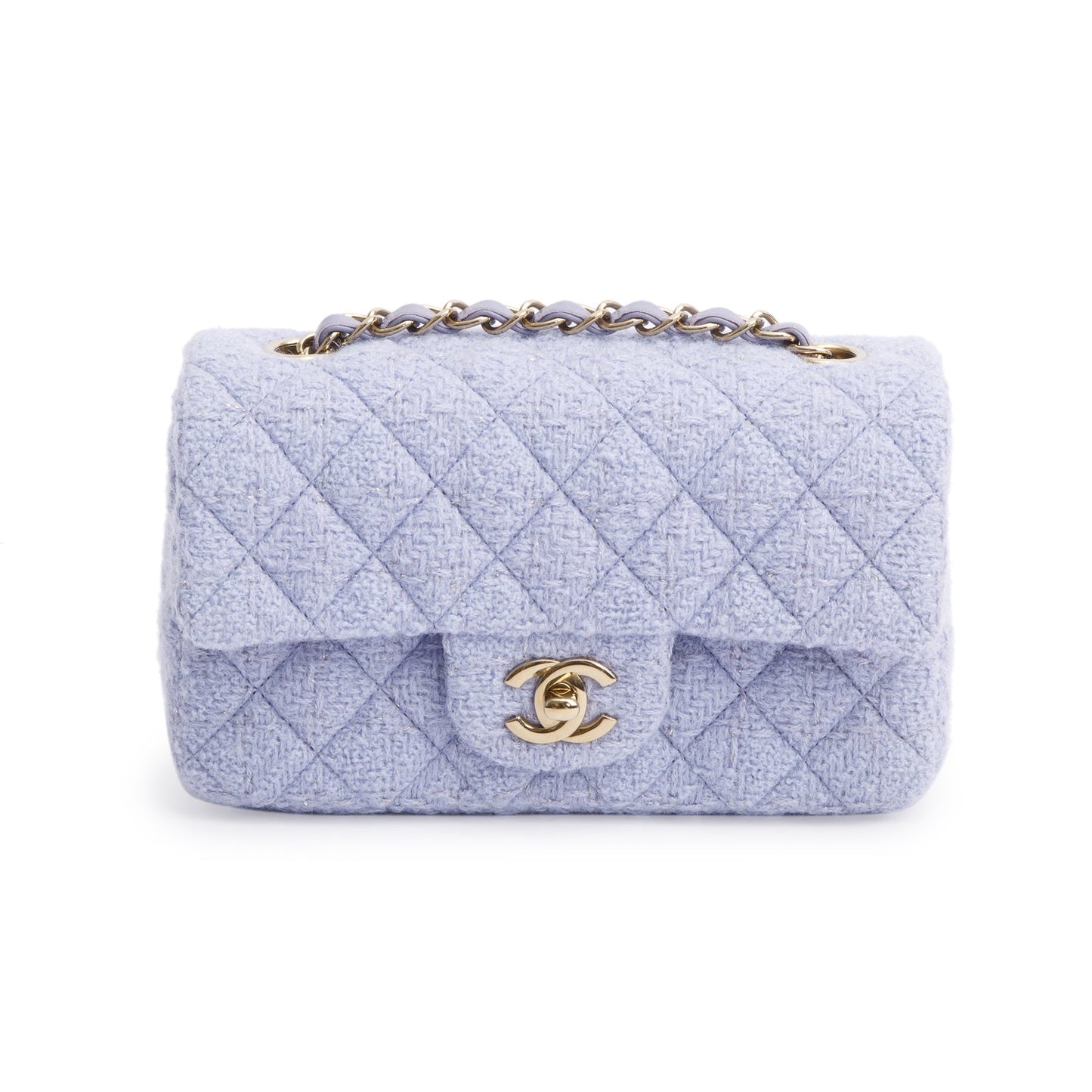 Chanel 2024 Purple Tweed Classic Mini Rectangular Flap Bag