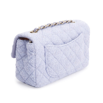 Chanel 2024 Purple Tweed Classic Mini Rectangular Flap Bag
