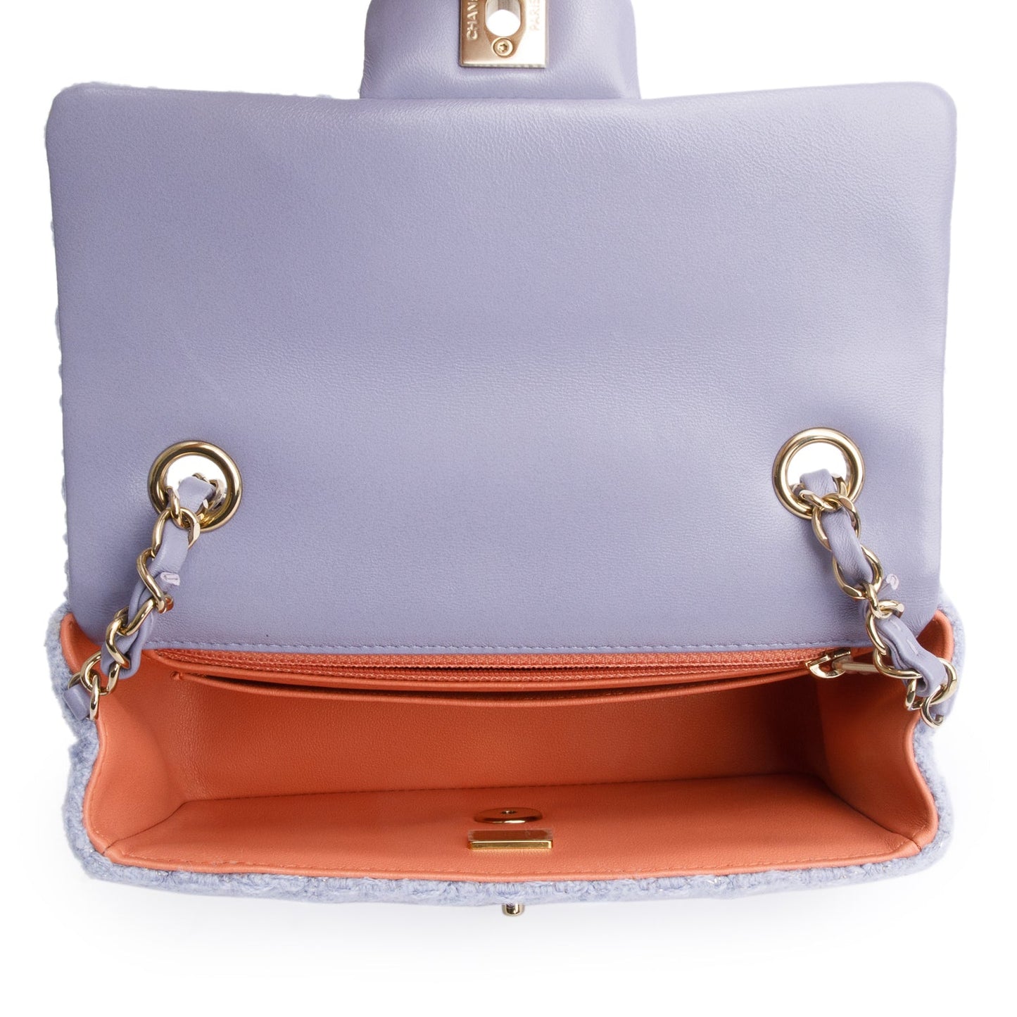 Chanel 2024 Purple Tweed Classic Mini Rectangular Flap Bag