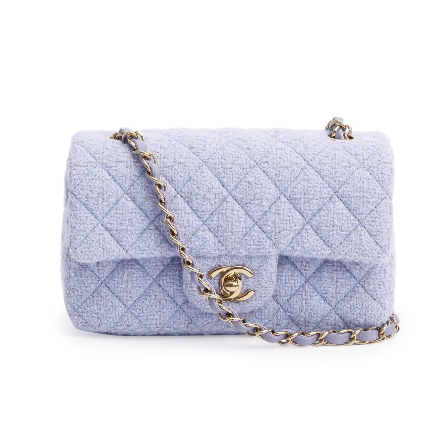 Chanel 2024 Purple Tweed Classic Mini Rectangular Flap Bag