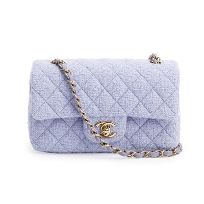 Chanel 2024 Purple Tweed Classic Mini Rectangular Flap Bag