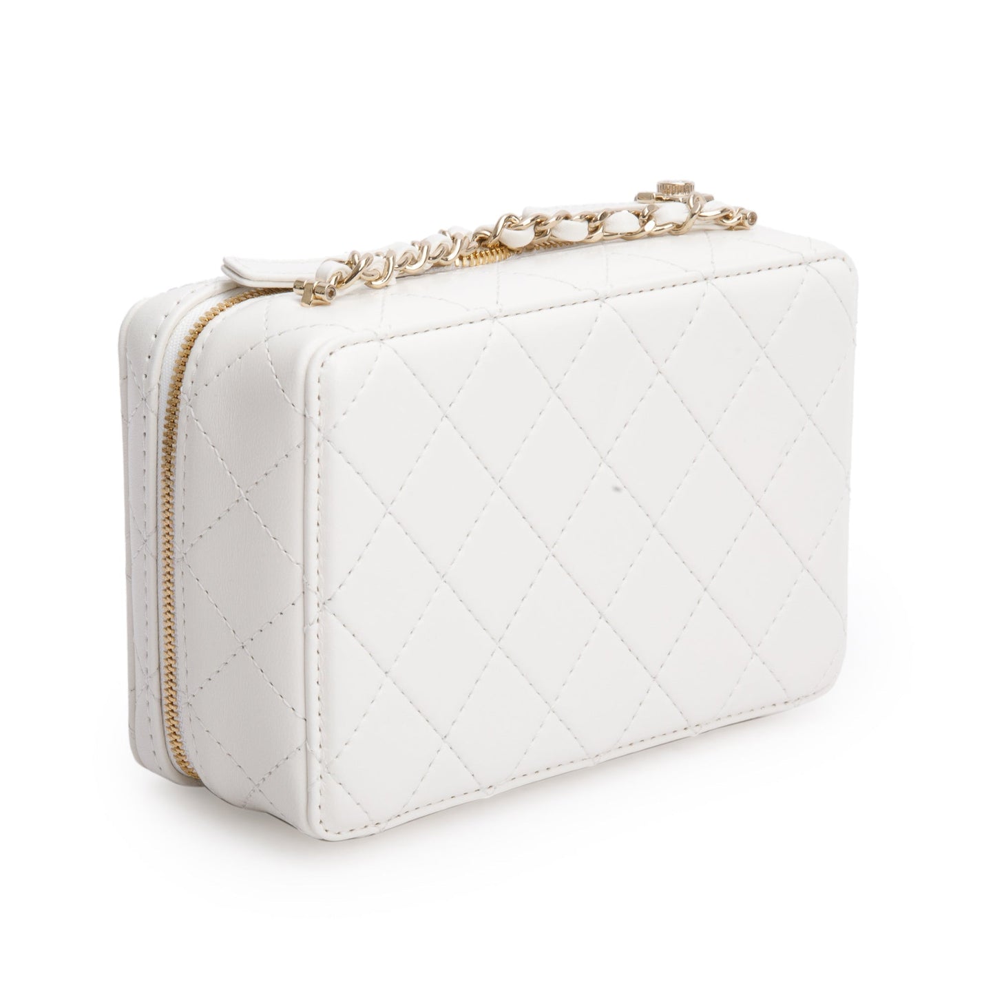 Chanel 2024 White Quilted Calfskin Leather Coco Click Crossbody Bag