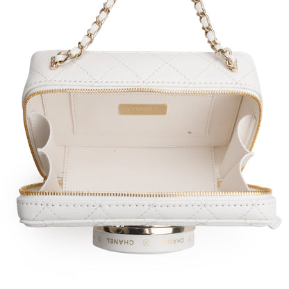 Chanel 2024 White Quilted Calfskin Leather Coco Click Crossbody Bag
