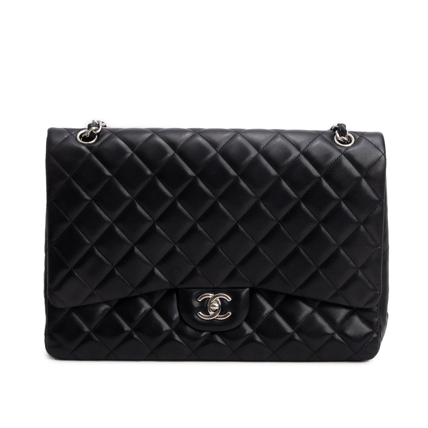 Chanel Black Lambskin Leather Classic Jumbo Single Flap Bag