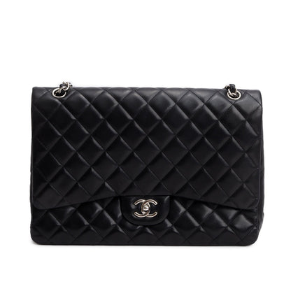 Chanel Black Lambskin Leather Classic Jumbo Single Flap Bag