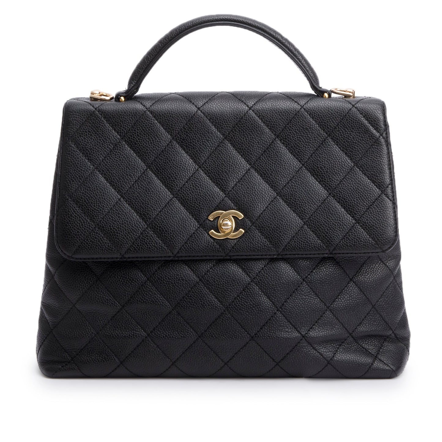 Chanel Vintage Black Caviar Jumbo Kelly Flap Bag