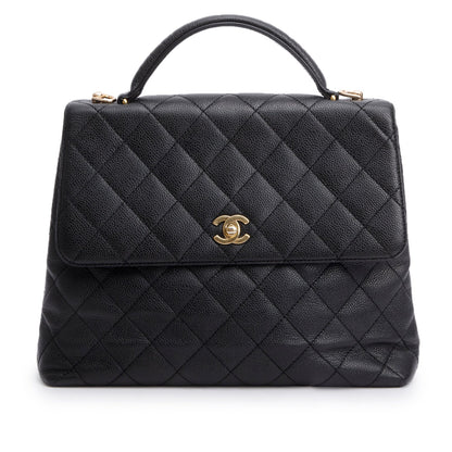 Chanel Vintage Black Caviar Jumbo Kelly Flap Bag