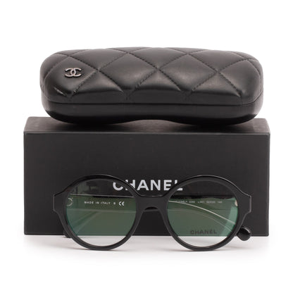 Chanel 3388 Black Acetate CC Logo Round Eyeglasses