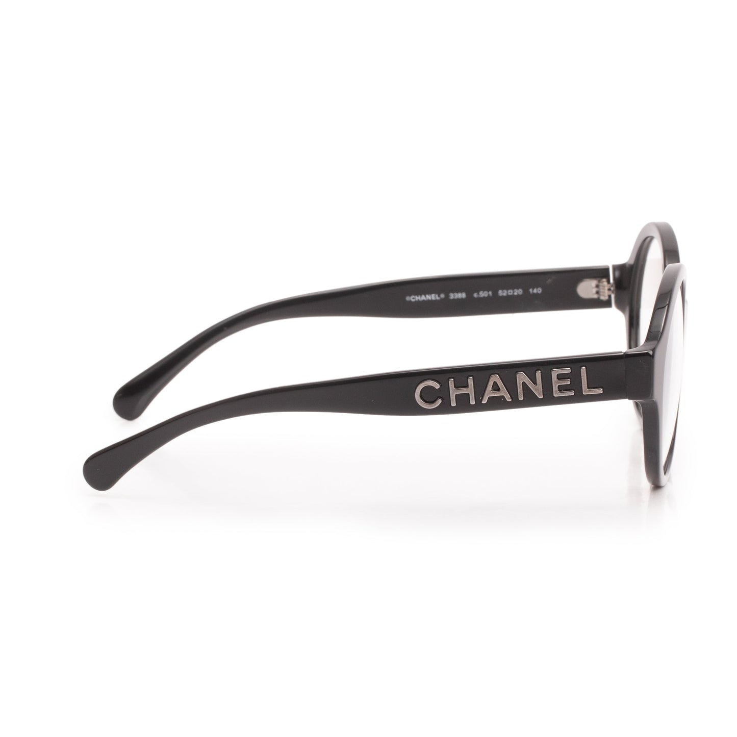 Chanel 3388 Black Acetate CC Logo Round Eyeglasses