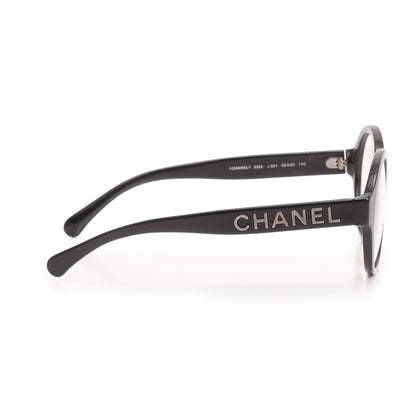 Chanel 3388 Black Acetate CC Logo Round Eyeglasses