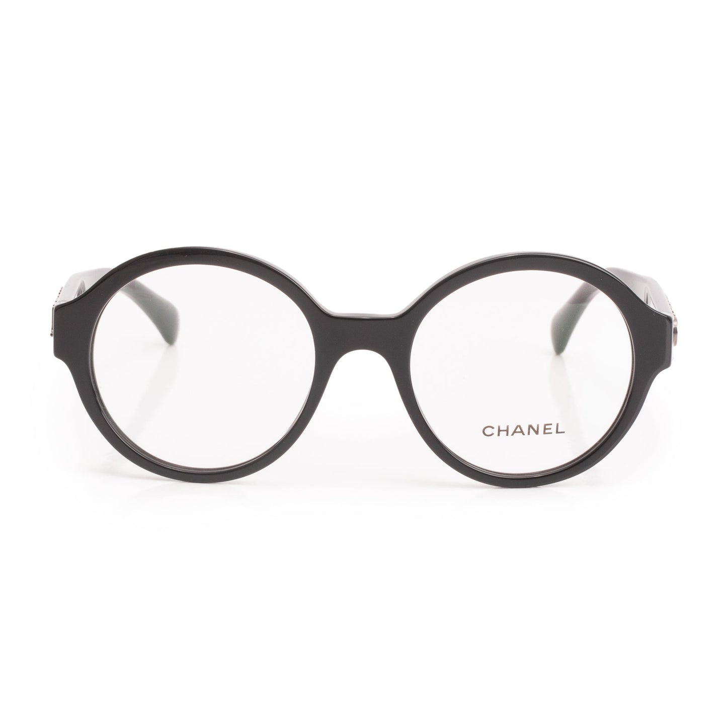 Chanel 3388 Black Acetate CC Logo Round Eyeglasses