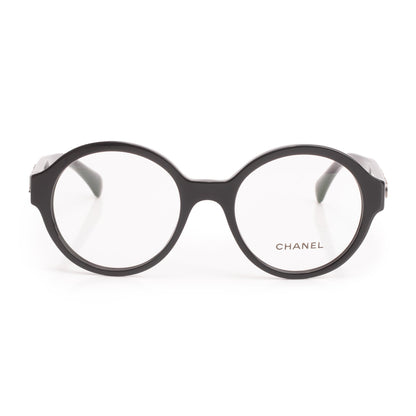 Chanel 3388 Black Acetate CC Logo Round Eyeglasses