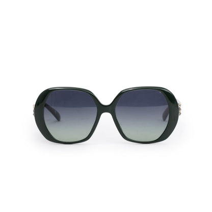 Chanel 3418-Q-B Green Acetate CC Strass Butterfly Sunglasses