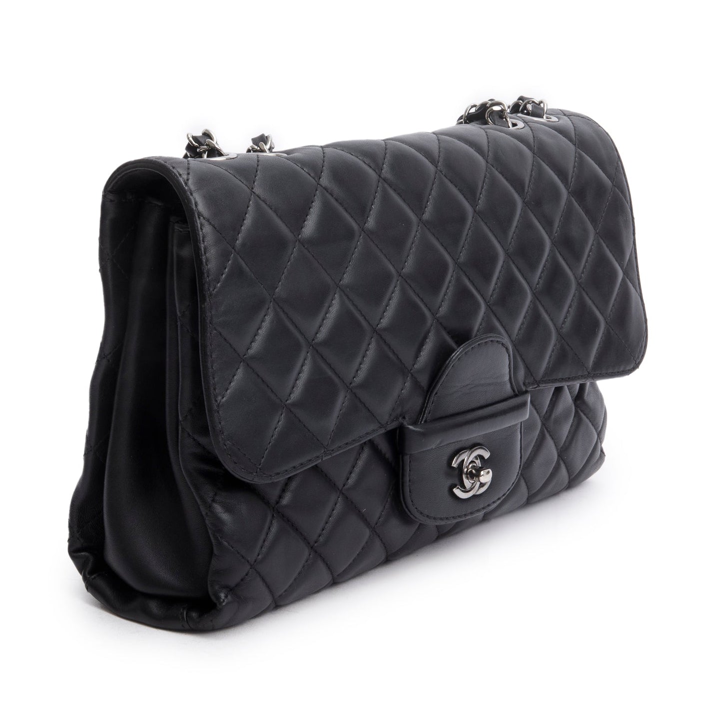 Chanel Black Quilted Lambskin Leather Coco Loop Flap Bag