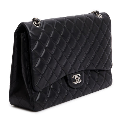 Chanel Black Lambskin Leather Classic Jumbo Single Flap Bag