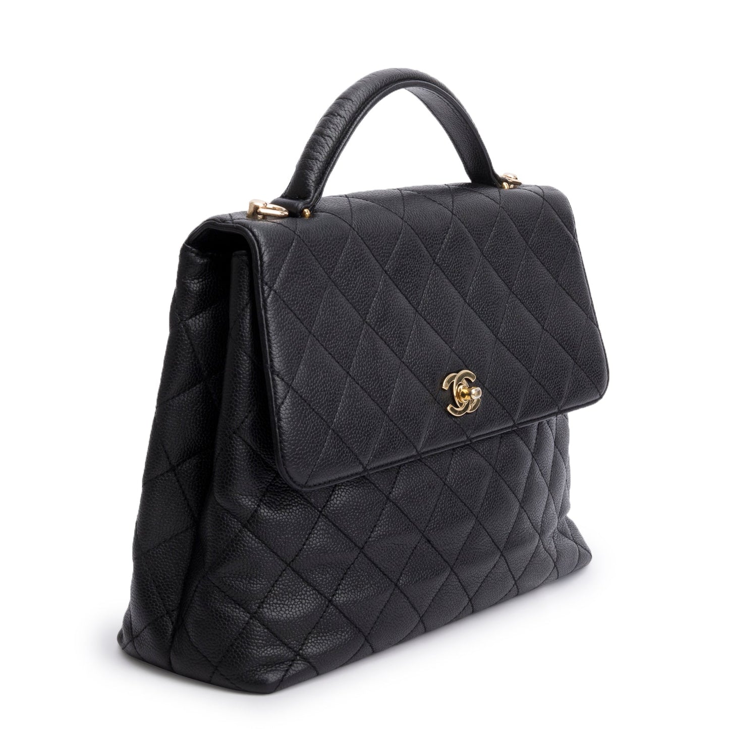Chanel Vintage Black Caviar Jumbo Kelly Flap Bag