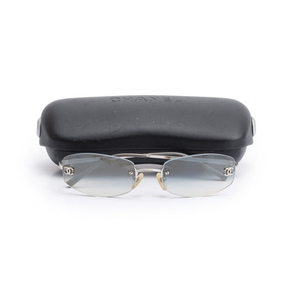 Chanel 4002 CC Logo Rimless Oval Sunglasses