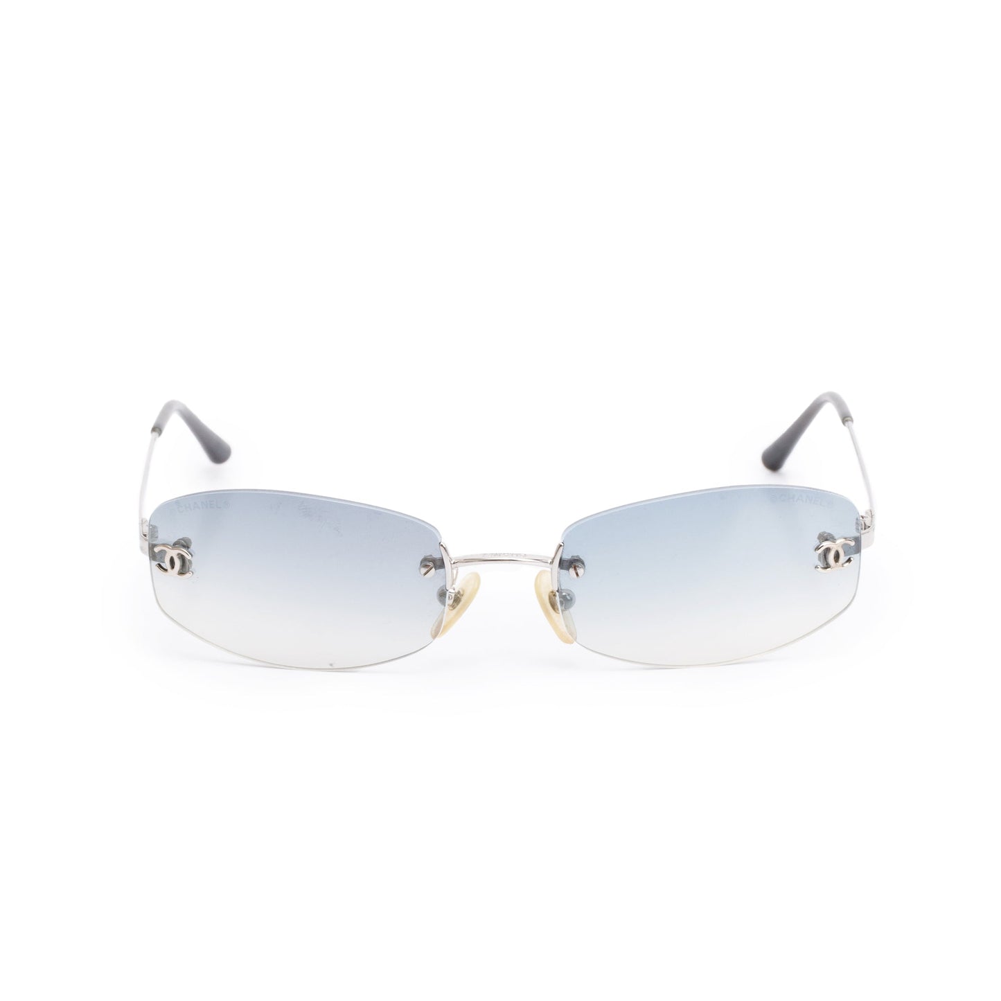 Chanel 4002 CC Logo Rimless Oval Sunglasses