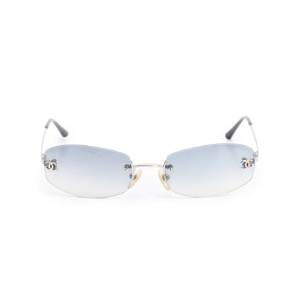 Chanel 4002 CC Logo Rimless Oval Sunglasses
