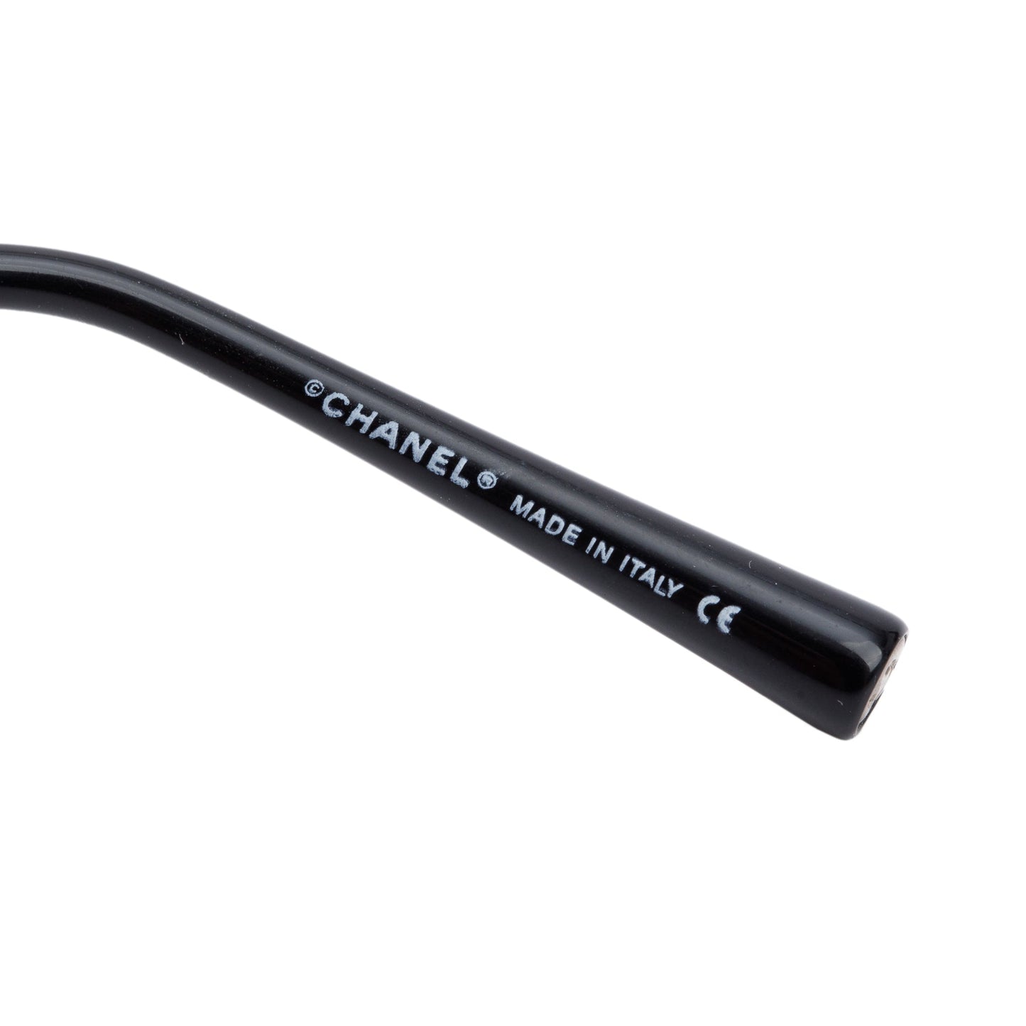 Chanel 4073-B Black Metal Strass CC Logo Oval Sunglasses