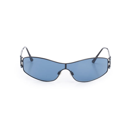 Chanel 4073-B Black Metal Strass CC Logo Oval Sunglasses