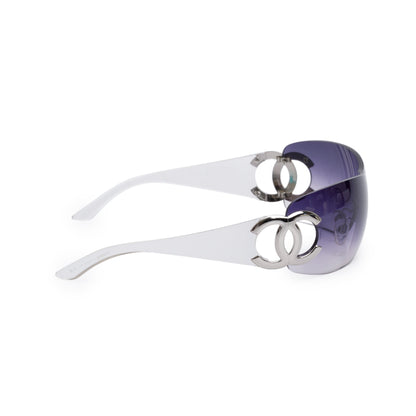 Chanel 4125 Purple Rimless CC Logo Shield Sunglasses