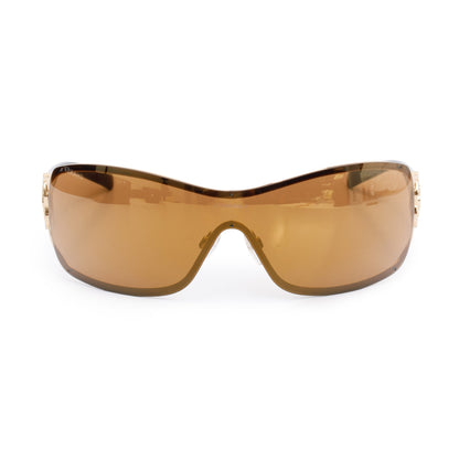 Chanel 4164-B Black Acetate Crystal Camellia Shield Sunglasses