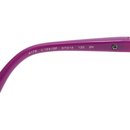 Chanel 4179 Silver Metal Purple Acetate CC Logo Aviator Sunglasses