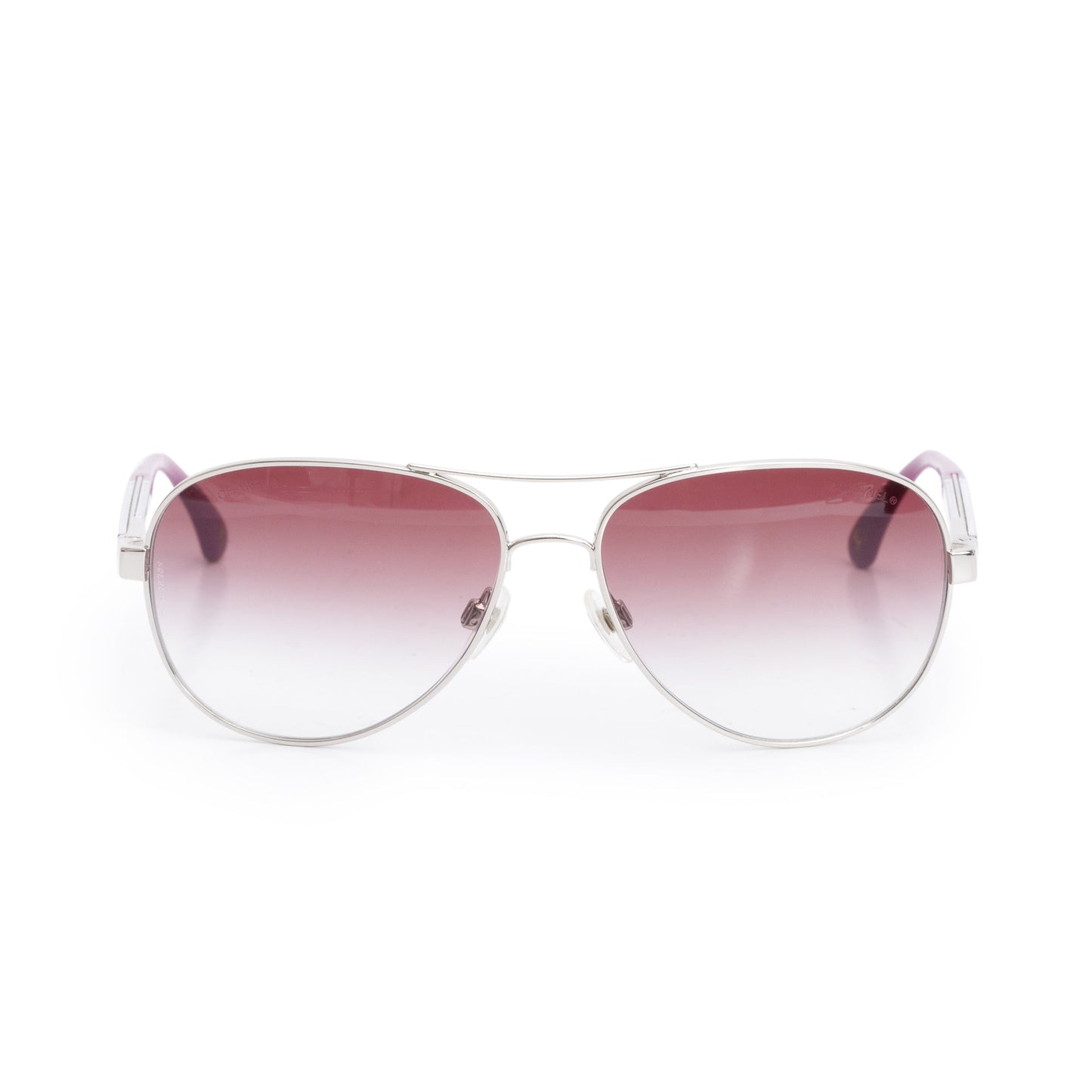 Chanel 4179 Silver Metal Purple Acetate CC Logo Aviator Sunglasses
