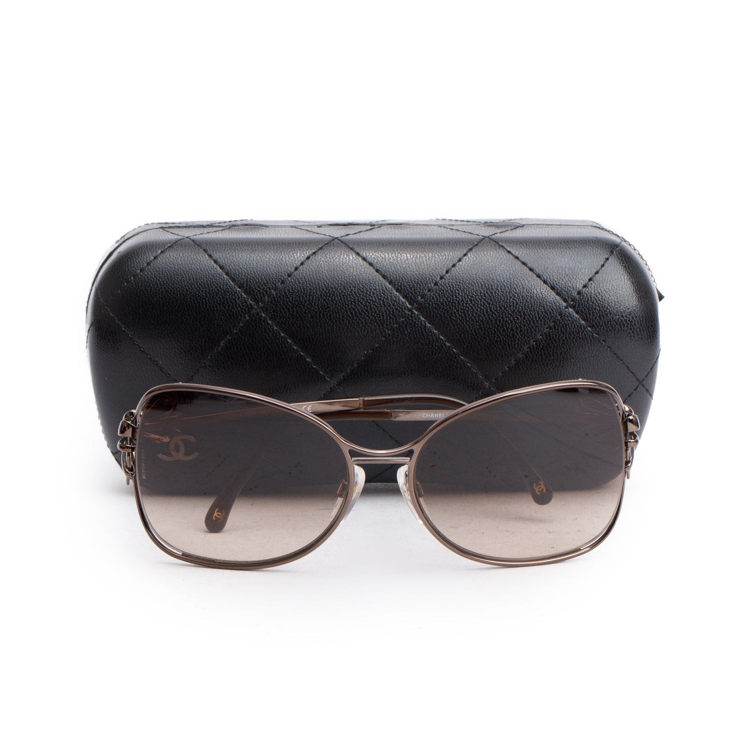 Chanel 4180 Ruthenium Metal Bow Accent Butterfly Sunglasses