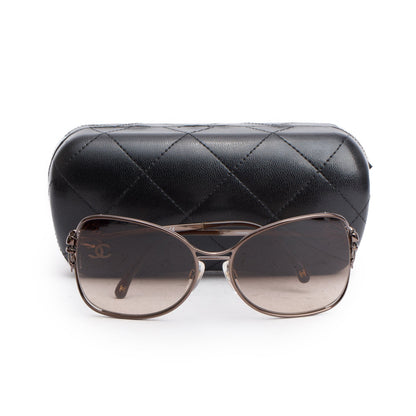 Chanel 4180 Ruthenium Metal Bow Accent Butterfly Sunglasses