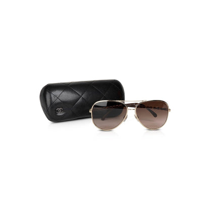 Chanel 4194-Q Chain-Link Aviator Sunglasses