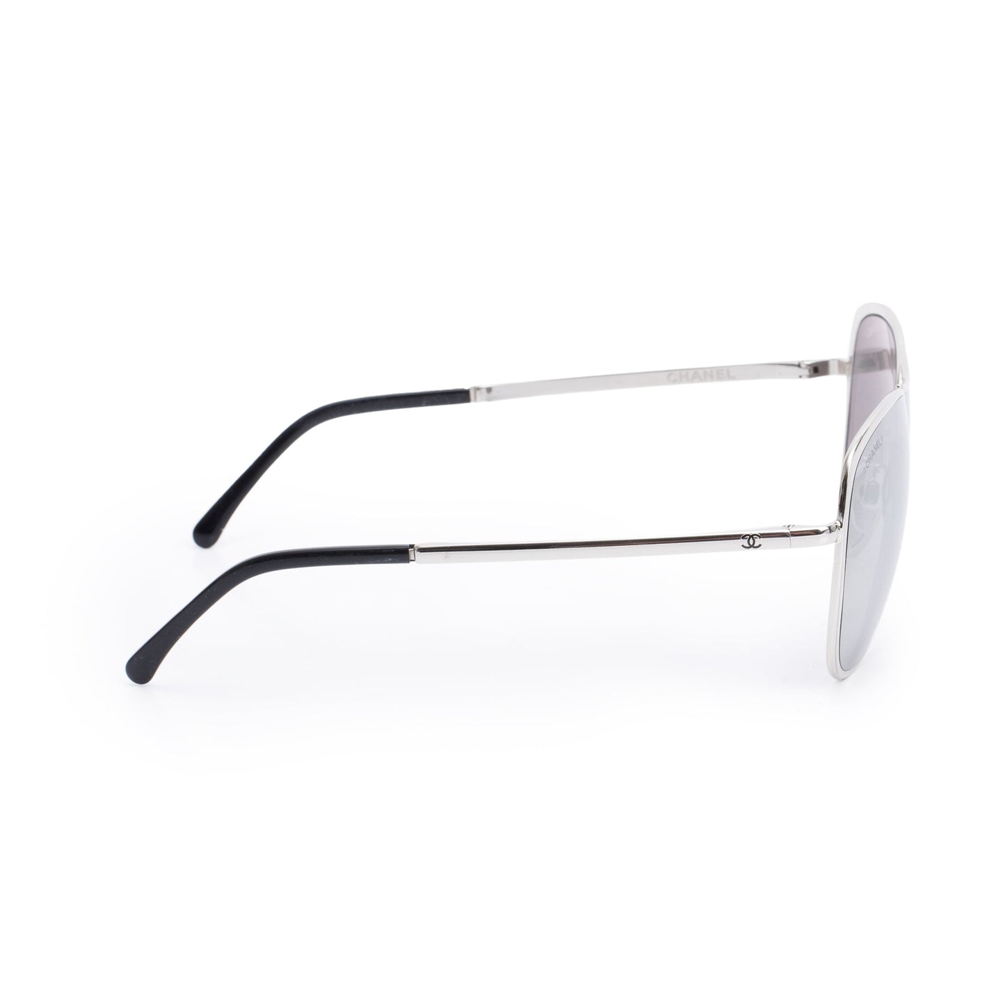 Chanel 4223 Silver Metal CC Logo Aviator Sunglasses