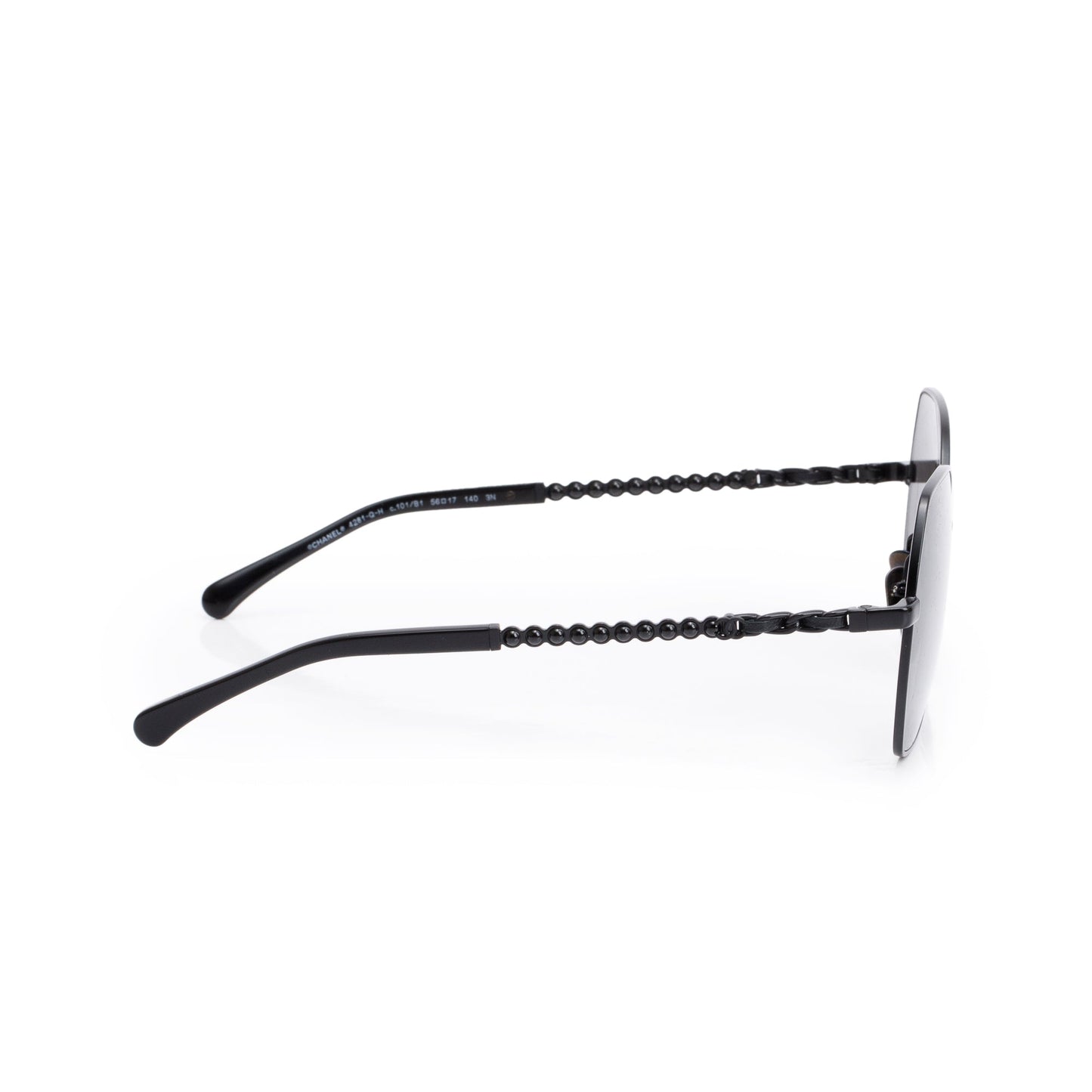 Chanel 4281-Q-H Black Acetate Chain-Link Square Sunglasses