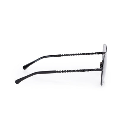 Chanel 4281-Q-H Black Acetate Chain-Link Square Sunglasses