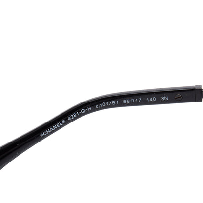 Chanel 4281-Q-H Black Acetate Chain-Link Square Sunglasses