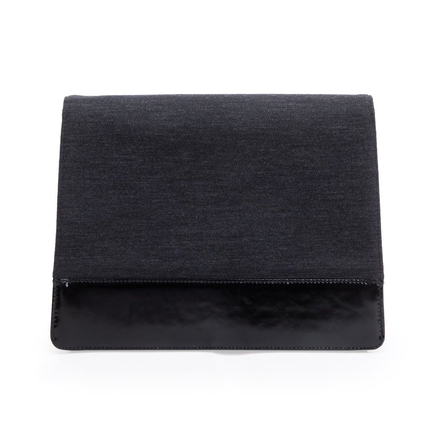 Chanel Grey Jersey Patent Leather CC Flap Shoulder Bag