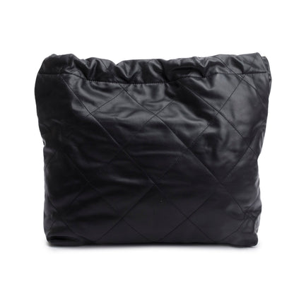 Chanel Black Calfskin Quilted Small 22 Hobo