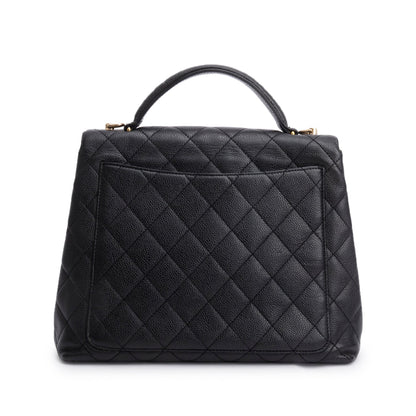 Chanel Vintage Black Caviar Jumbo Kelly Flap Bag