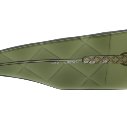 Chanel 5019 Green/Brown Iridescent Acetate CC Logo Quilted Square Sunglasses