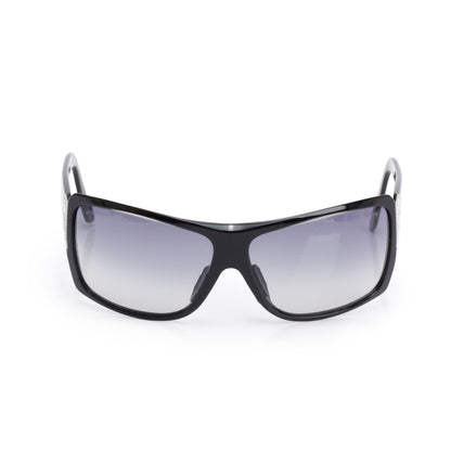 Chanel 5081-B Black Acetate Crystal CC Logo Shield Sunglasses