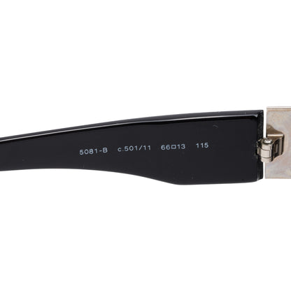 Chanel 5081-B  Black Acetate Strass CC Logo Shield Sunglasses