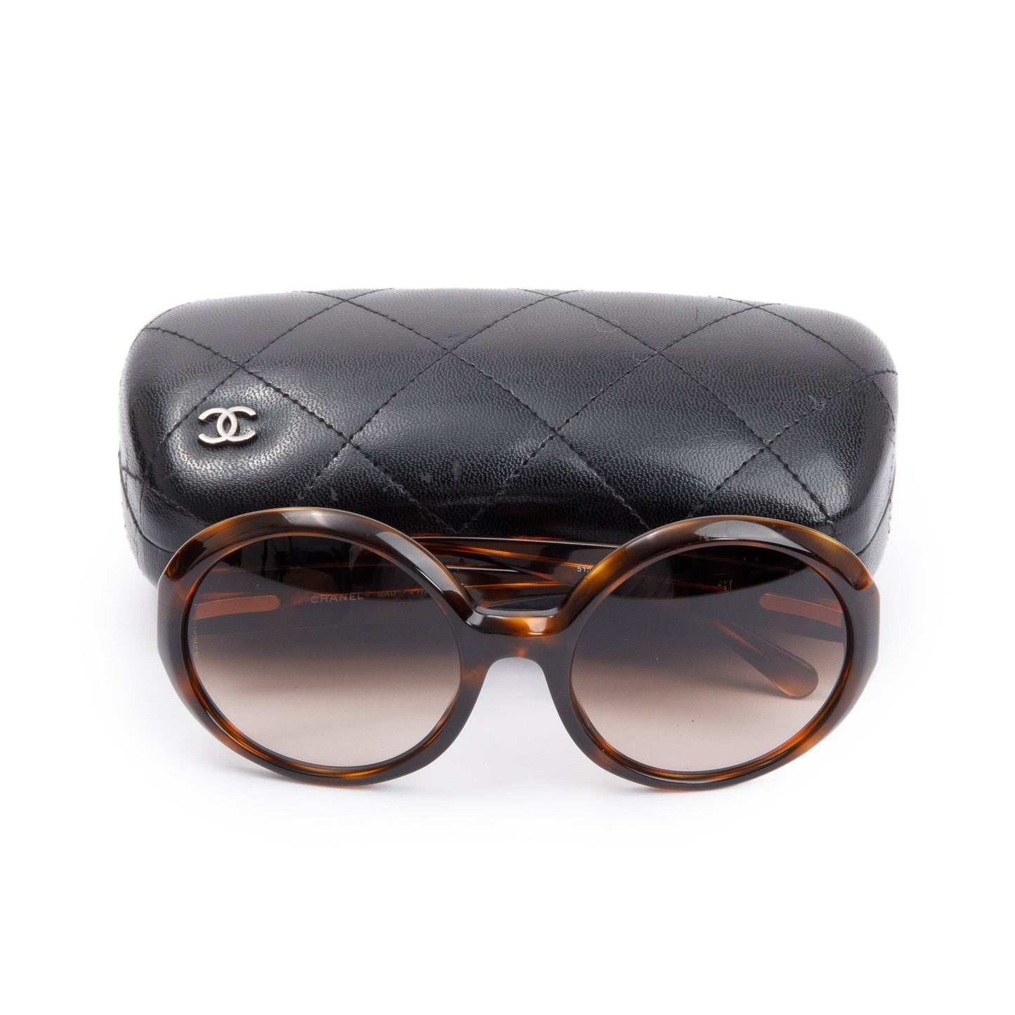 Chanel 5120-A Havana Acetate CC Round Sunglasses