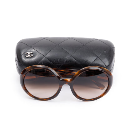 Chanel 5120-A Havana Acetate CC Round Sunglasses